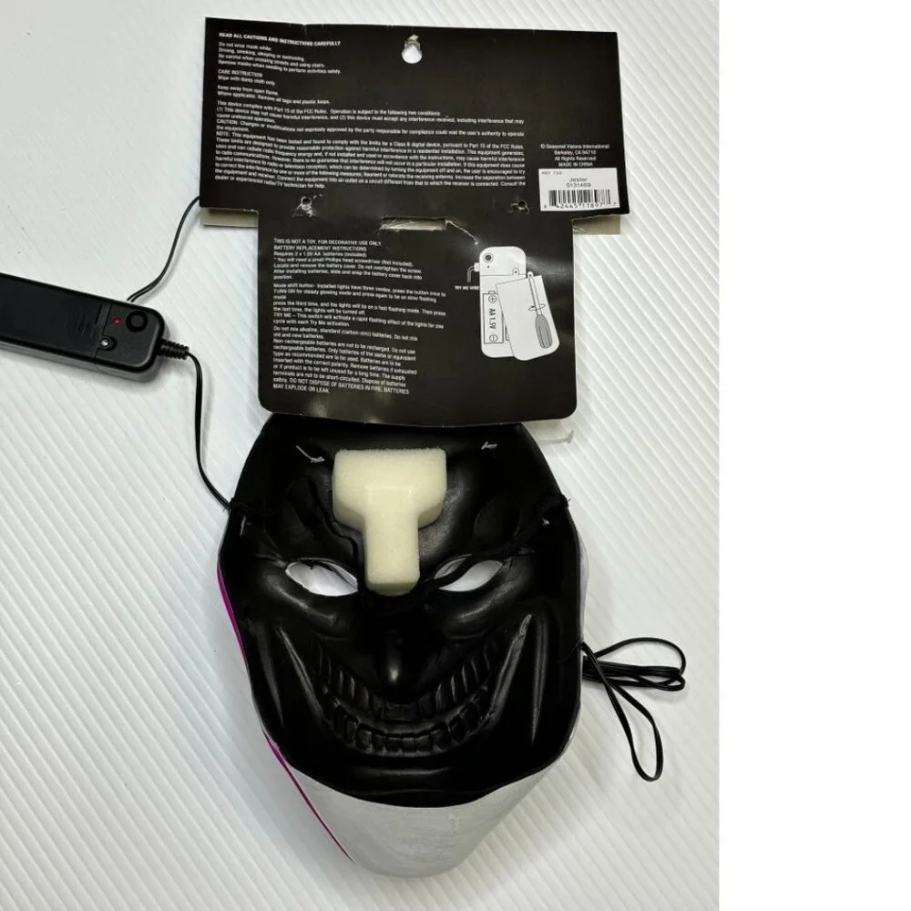 Halloween Mask Alien Light Up with 3 Light Modes Adult Teen Plastic Face